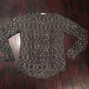 Black and white knitted sweater